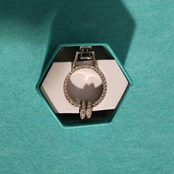 New Origami Owl Eternity Silver Pave Crystal Badge Holder / Lanyard - Picture 7 of 10